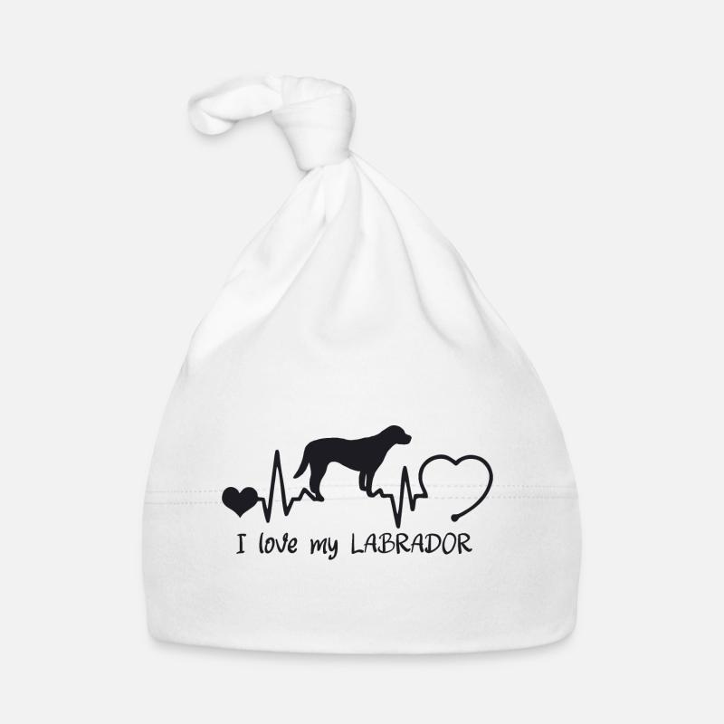 Labrador mit Herzschlag Baby Bio-Mütze