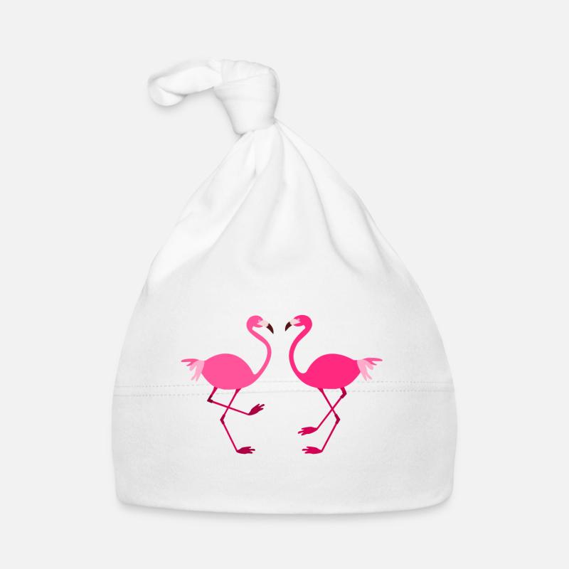 Flamants roses oiseaux animaux Bonnet bio Bébé