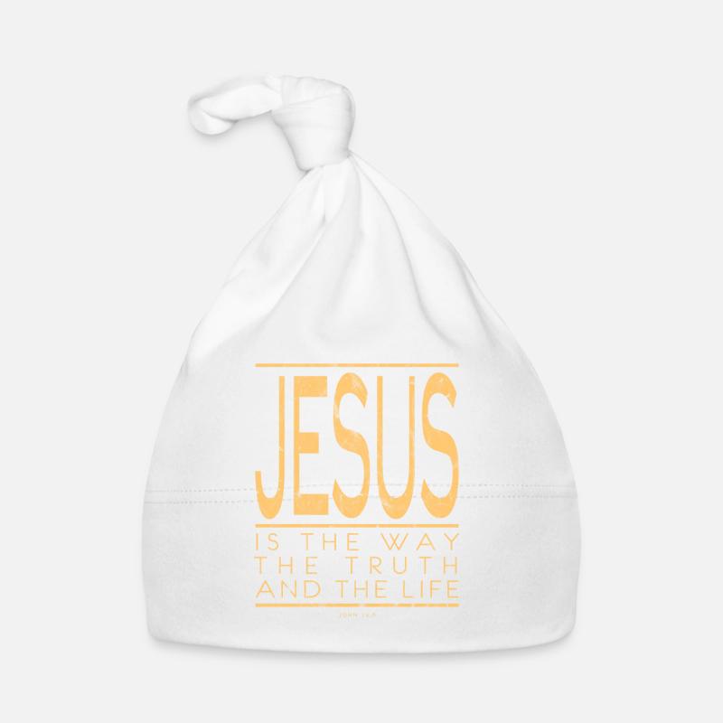 Jésus est le chemin la vérité et la vie - Bonnet bio Bébé - blanc