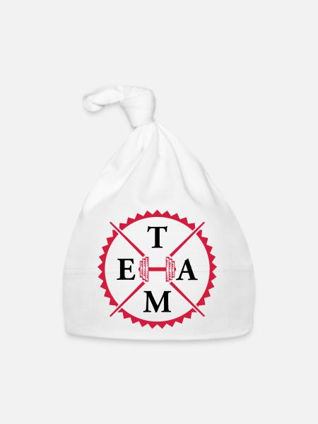 hantel gym team - Baby Bio-Mütze - Weiß - Vorne