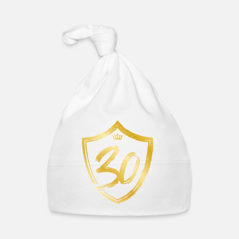 30 number year gold Organic Baby Cap