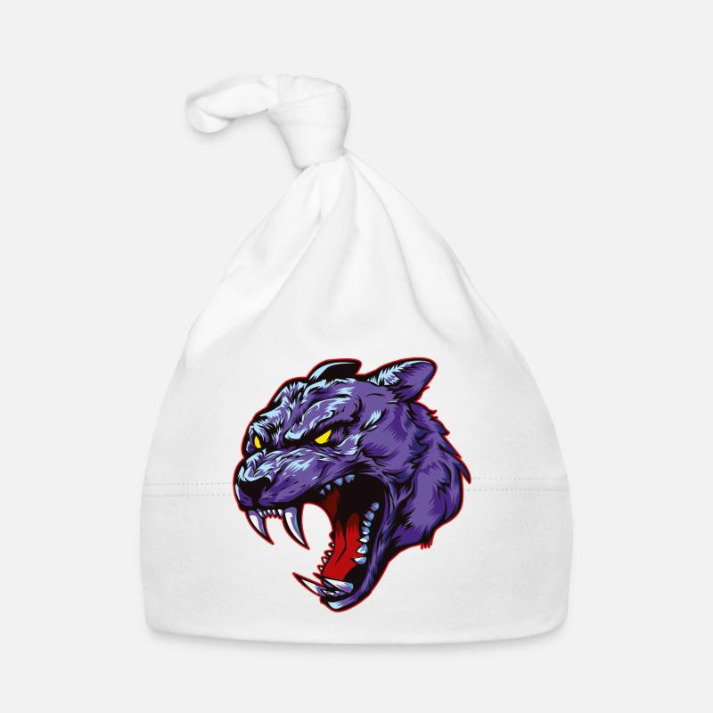 panther head beast animal Organic Baby Cap
