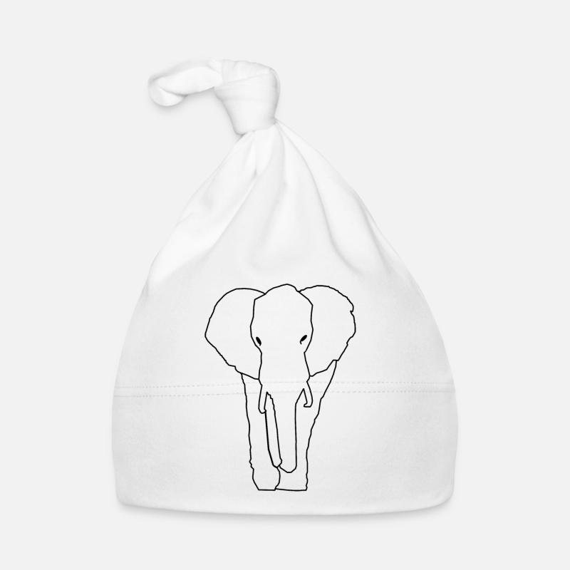 éléphant line art Bonnet bio Bébé