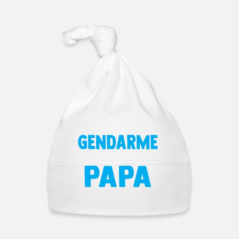 Body bébé futur gendarme comme papa - Bonnet bio Bébé - blanc