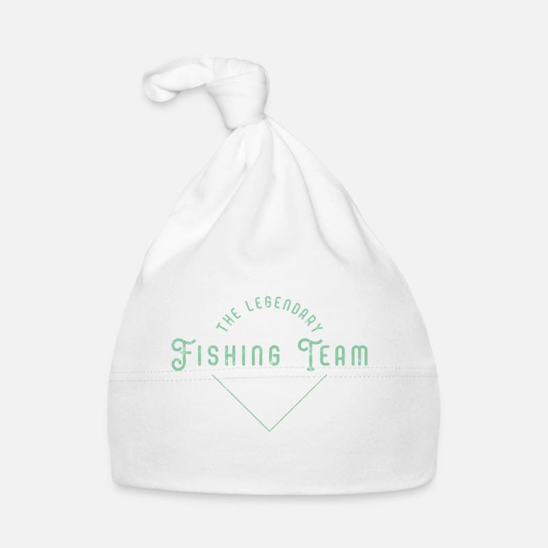 Logo de poisson de l'équipe de pêcheurs de pêche - Bonnet bio Bébé - blanc