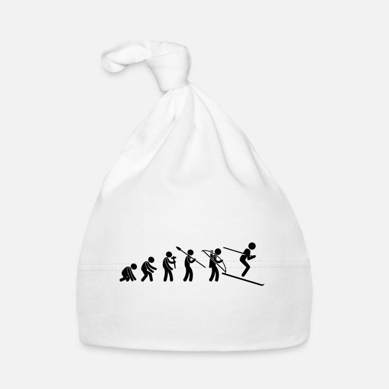 Evolution skieur ski alpes sport - Bonnet bio Bébé - blanc