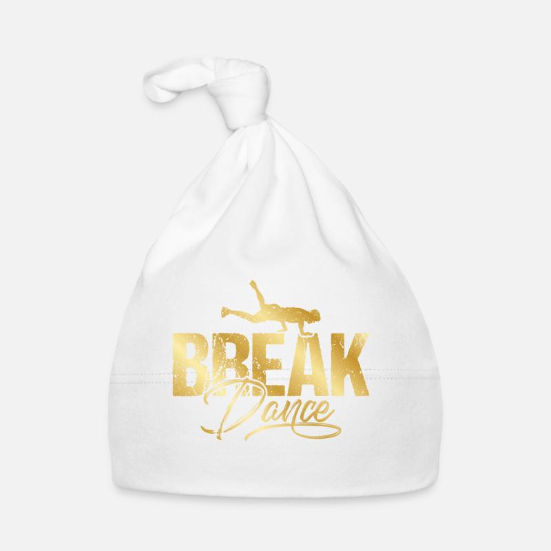 Breakdance Breakdance Or - Bonnet bio Bébé - blanc