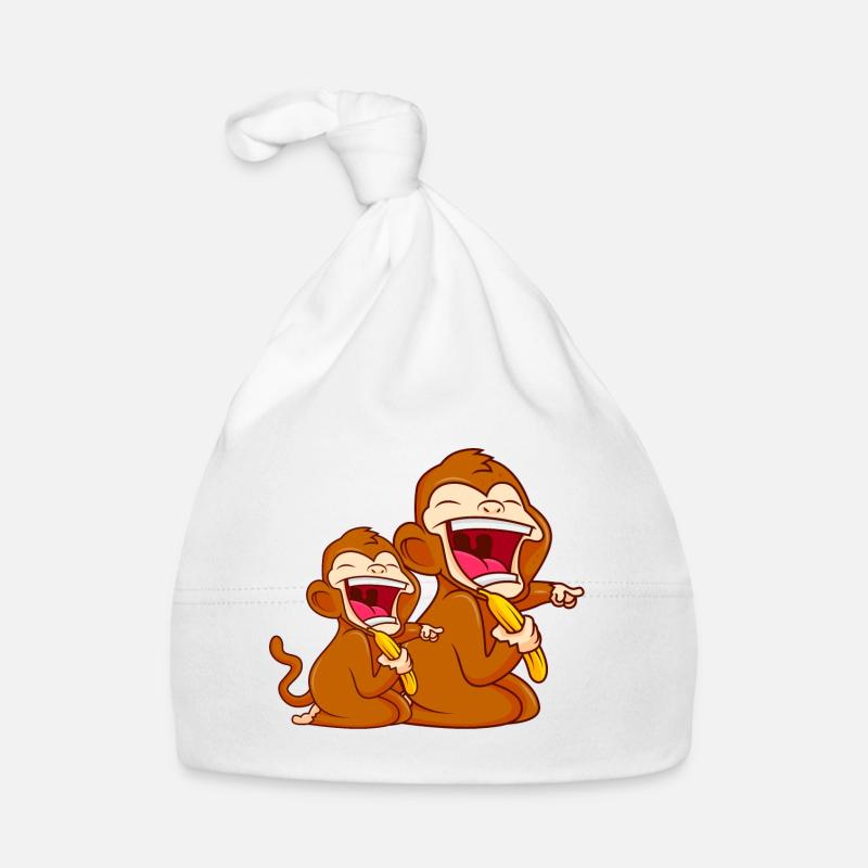 monkey banana funny comic baby monkey Organic Baby Cap
