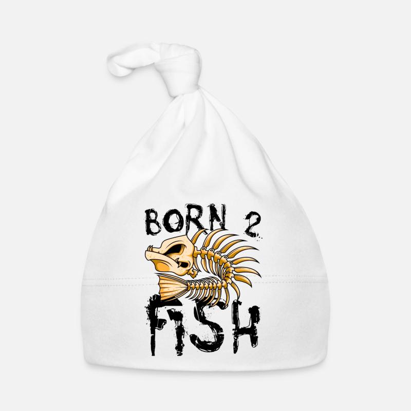 Born to fish bone fish Organic Baby Cap