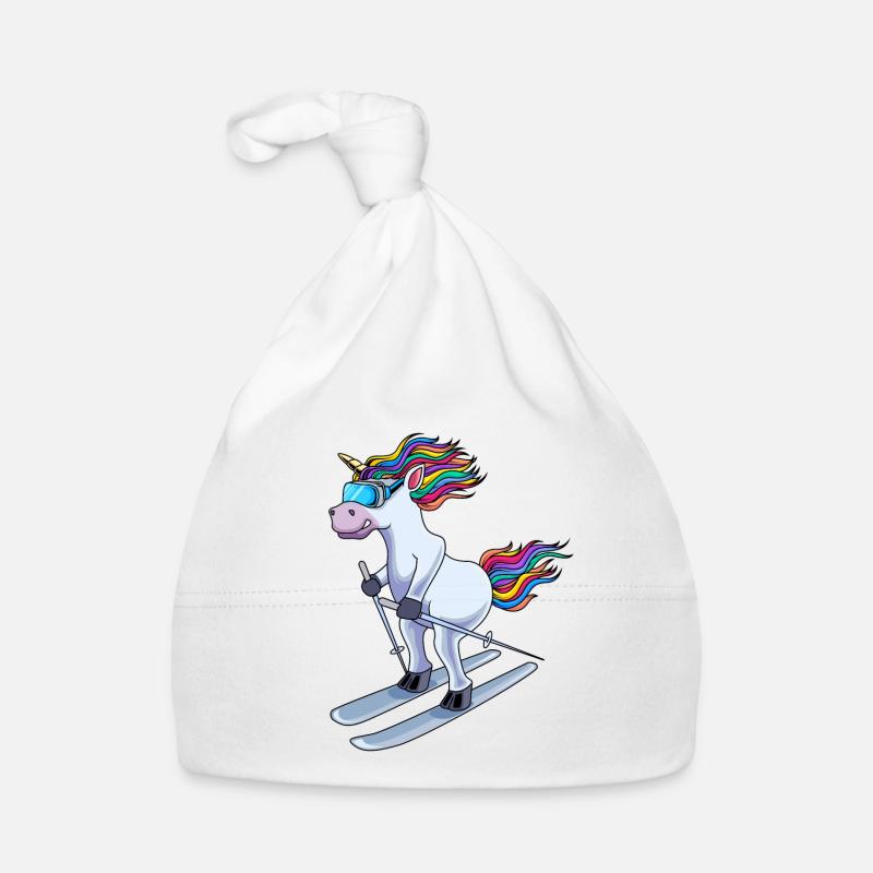 Licorne Ski Comic Cool Bonnet bio Bébé