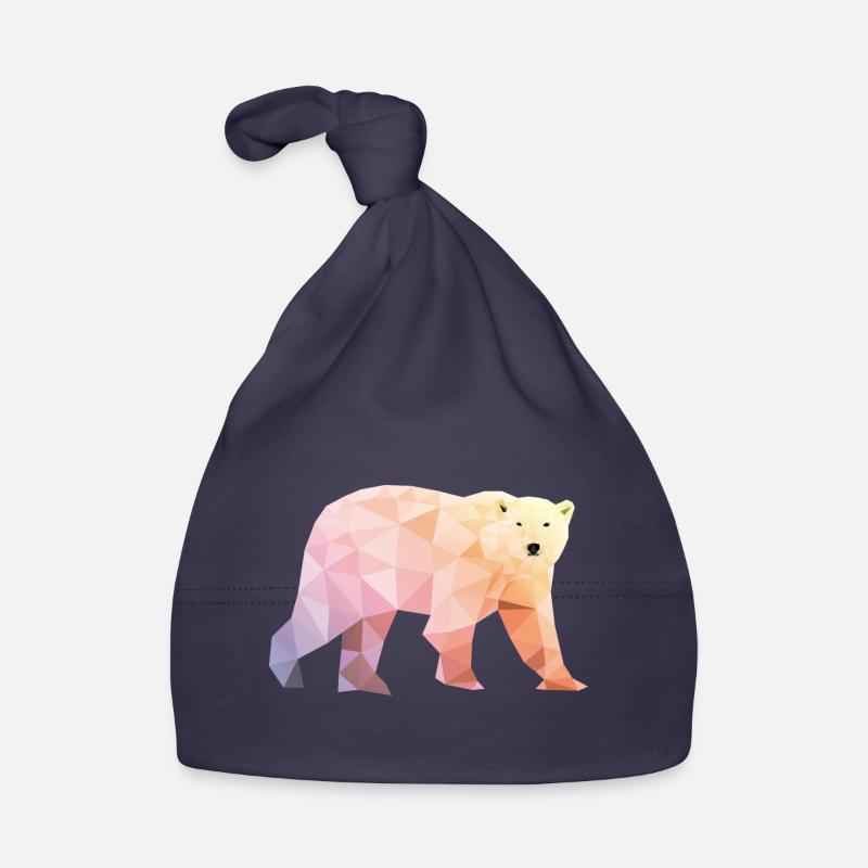 polar bear polygon colorful polar bear Organic Baby Cap
