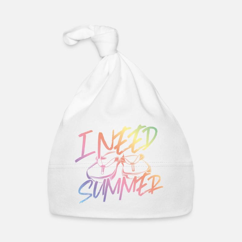 I Need Summer Flip Flops Beach Organic Baby Cap