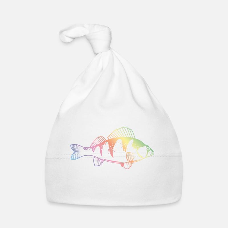 Fisch Barsch Bunt Symbol Silhouette Baby Bio-Mütze