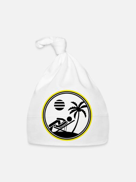 Insel Symbol Sommer Palme Chillen - Baby Bio-Mütze - Weiß - Vorne