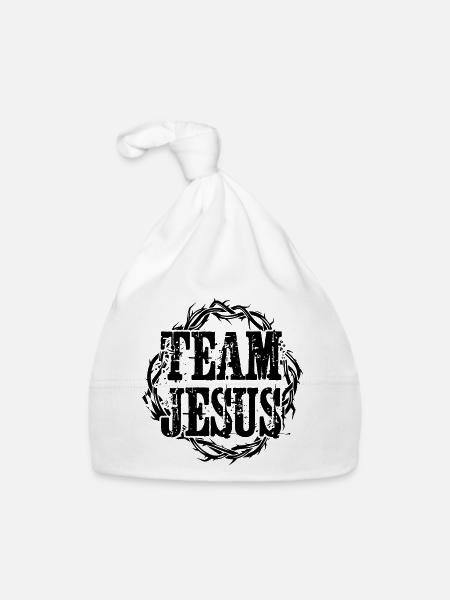 team jesus couronne d’épines - Bonnet bio Bébé - blanc - Devant