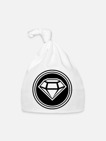 Diamond Icon Silhouette - Organic Baby Cap - white - Front