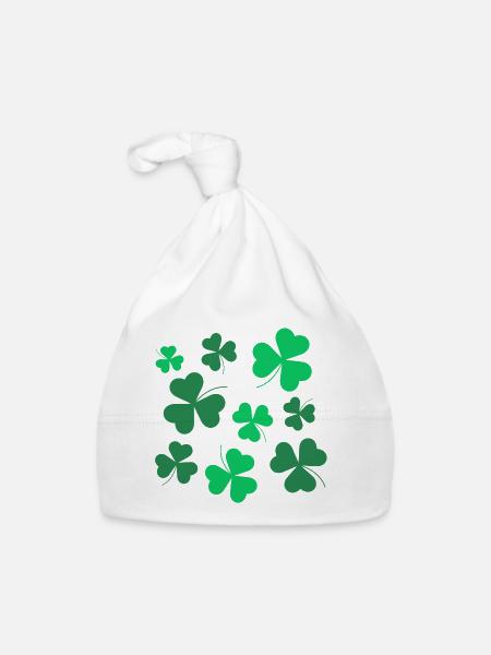 Trèfle, Trèfle, Irlandais, Printemps, Saint-Patrick - Bonnet bio Bébé - blanc - Devant