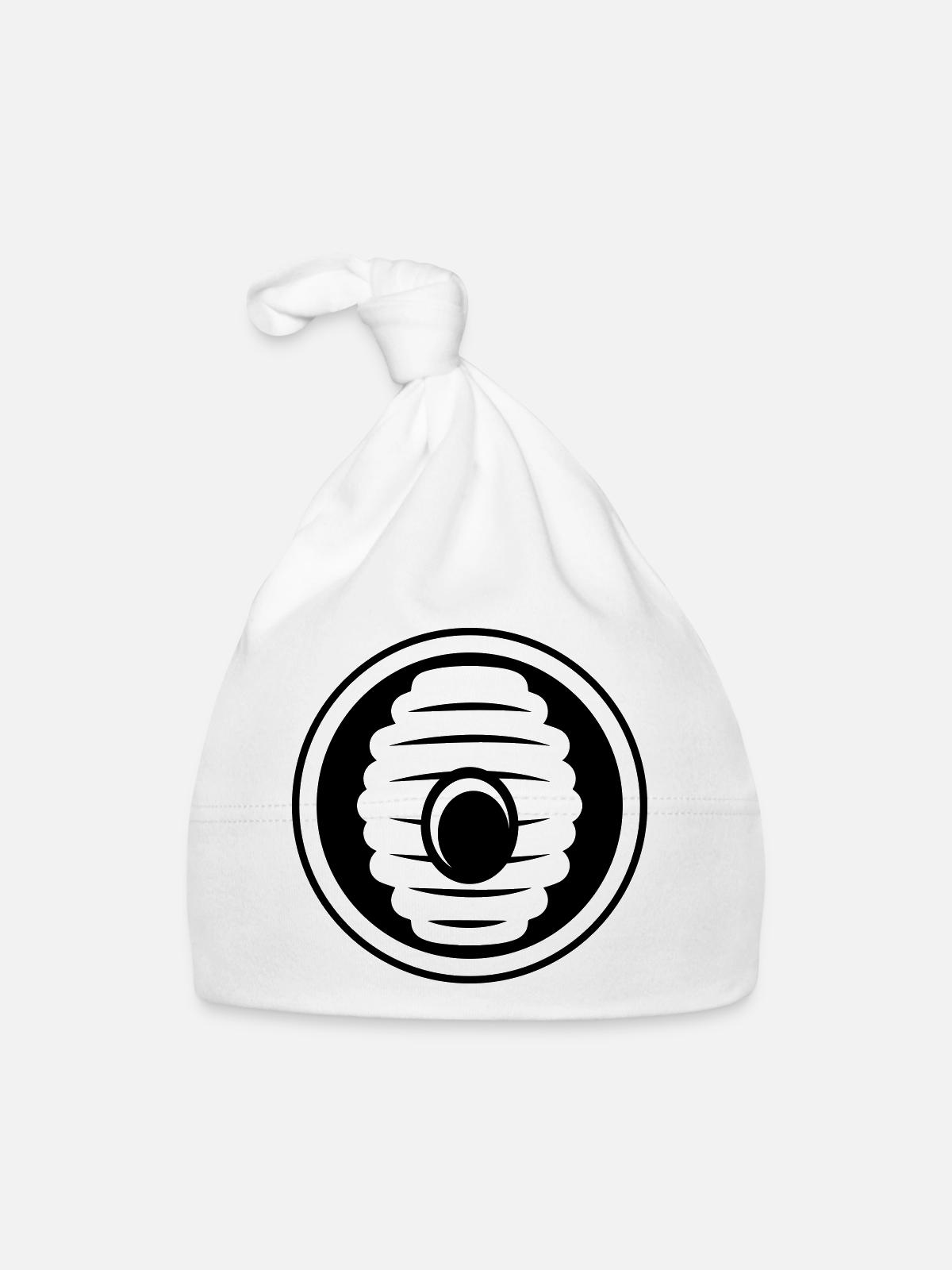 Abeille Icon miel - Bonnet bio Bébé - blanc - Devant