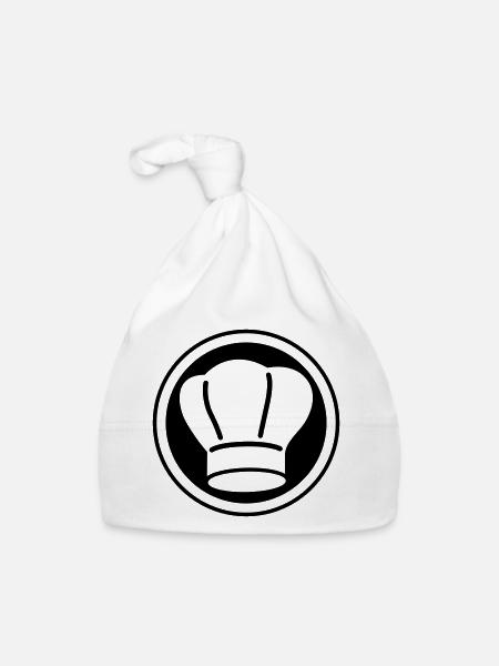 Cercle du chapeau de chef - Bonnet bio Bébé - blanc - Devant