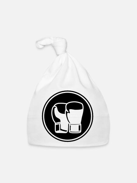 Symbole des gants de boxe - Bonnet bio Bébé - blanc - Devant