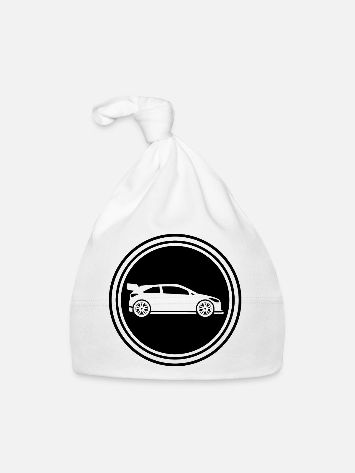Coureur automobile - Bonnet bio Bébé - blanc - Devant