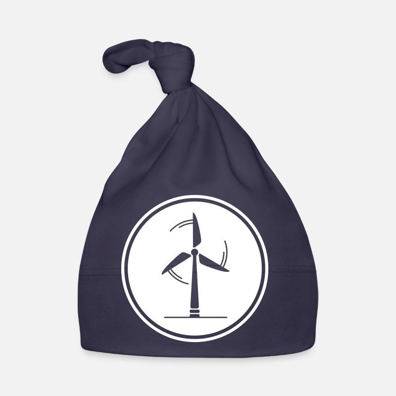 Wind turbine silhouette Organic Baby Cap