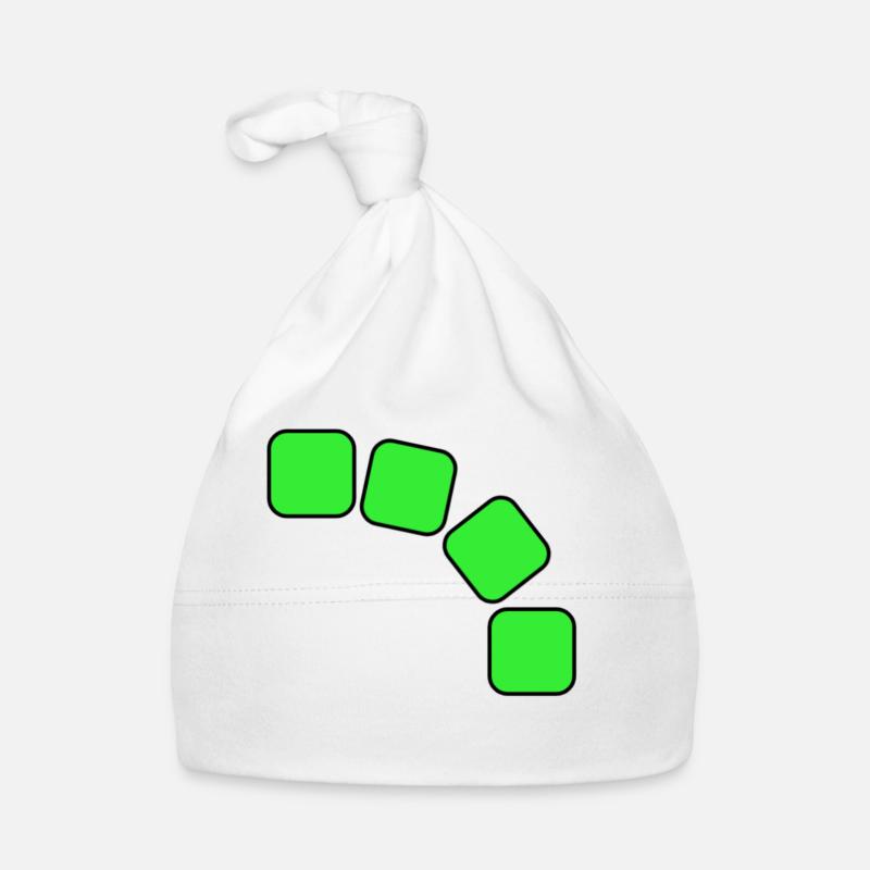 Grüne Quadrate Sequenz - Baby Bio-Mütze - Weiß