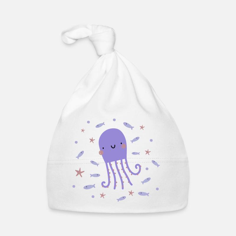Octopus, fish and starfish | Aquarium | Boho Organic Baby Cap