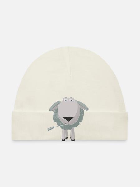 Pepper The Sheep - Organic Baby Cap - white - Front