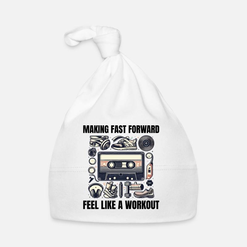 Retro 80s Workout Cassette Tape Organic Baby Cap