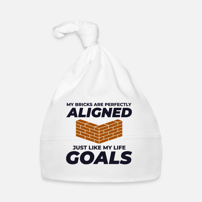 Aligned Bricks, Aligned Goals: Humorous Bricklayer Organic Baby Cap