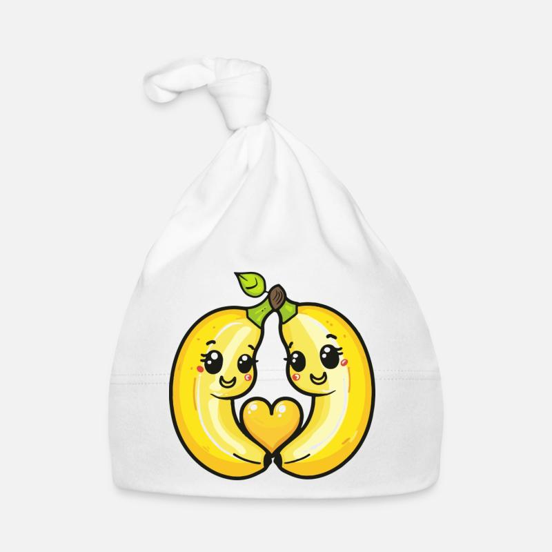 Banane Paar Liebe Herz Valentinstag Baby Bio-Mütze