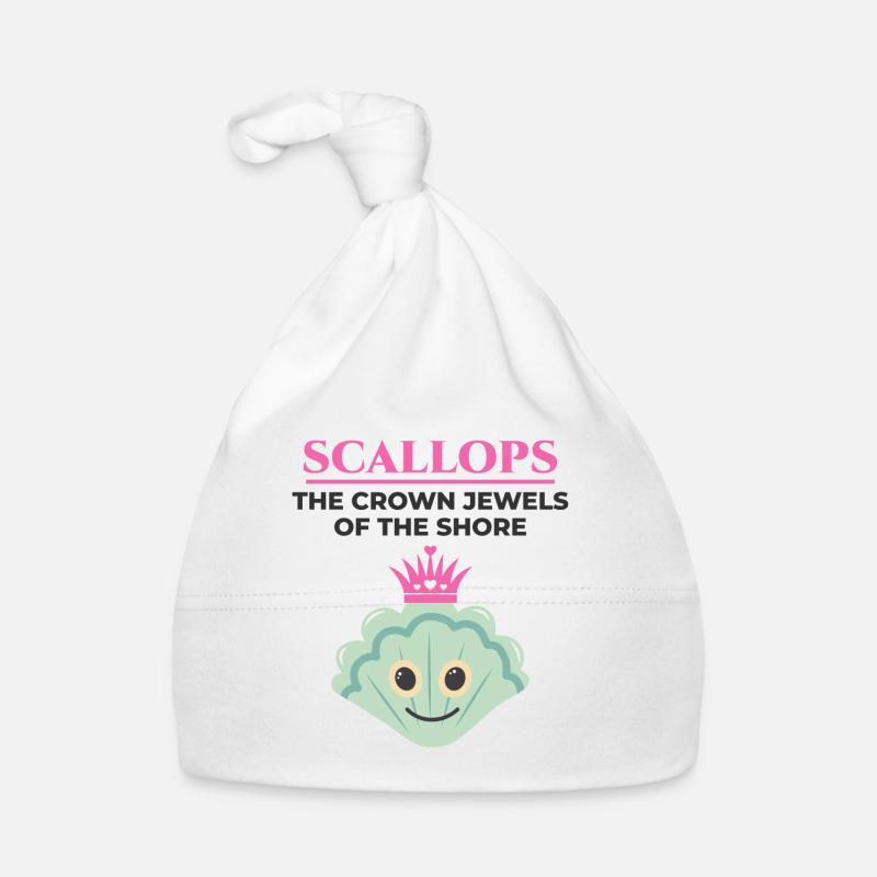 Scallop Seashells Collector Beachcomber Shellfish Organic Baby Cap