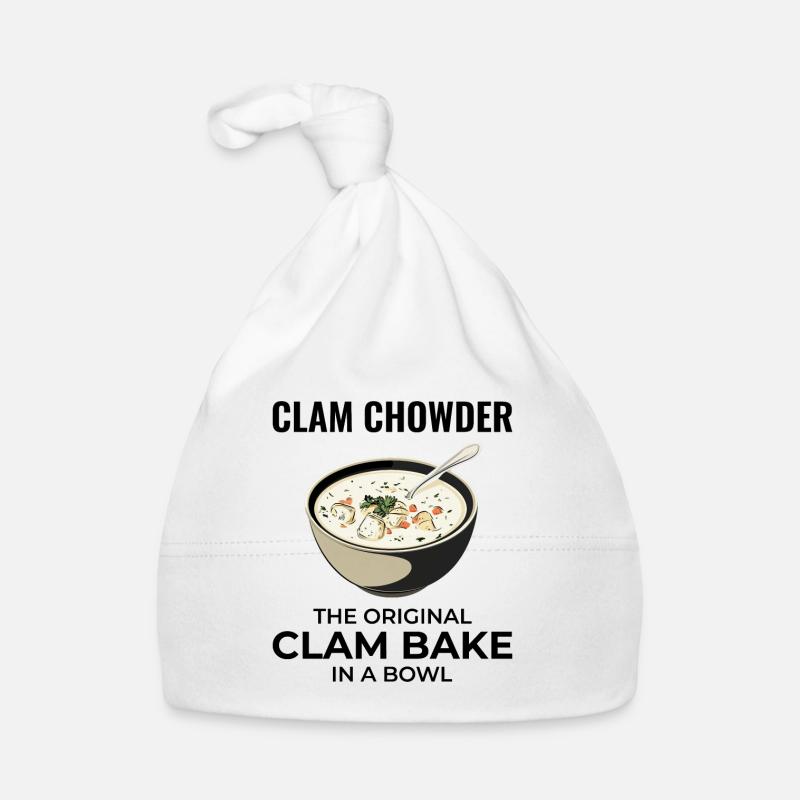 Clam Chowder Shellfish Hilarious Seafood Soup Organic Baby Cap