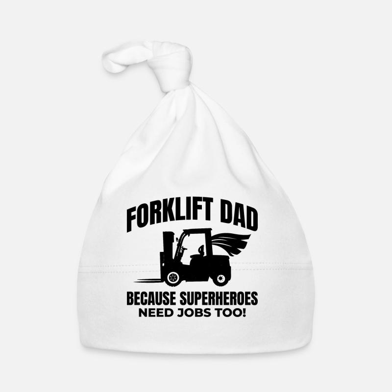 Forklift Dad Heavy Equipment Driver Funny Organic Baby Cap