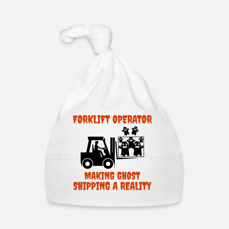 Halloween Ghosts Forklift Operator Heavy Equipment Organic Baby Cap