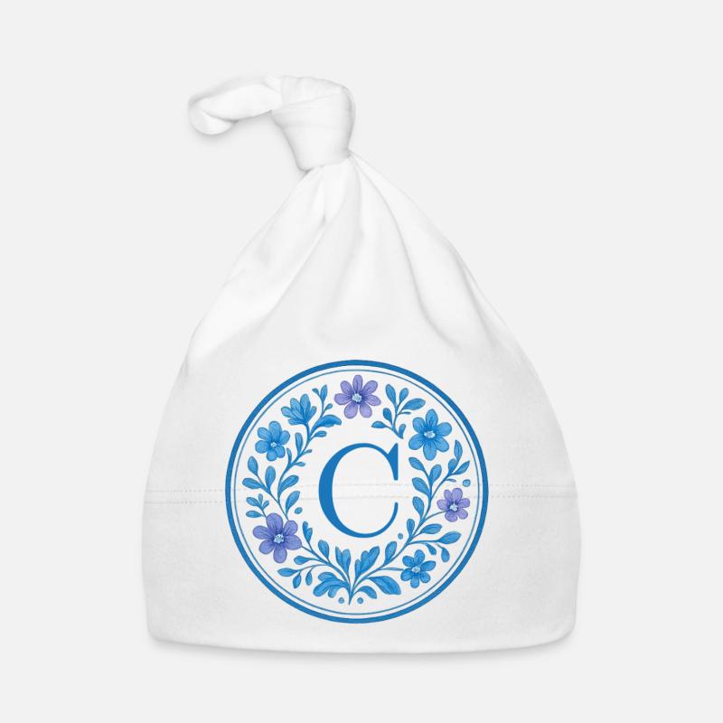 Elegant Ceramic Floral Logo - Letter C Baby Bio-Mütze