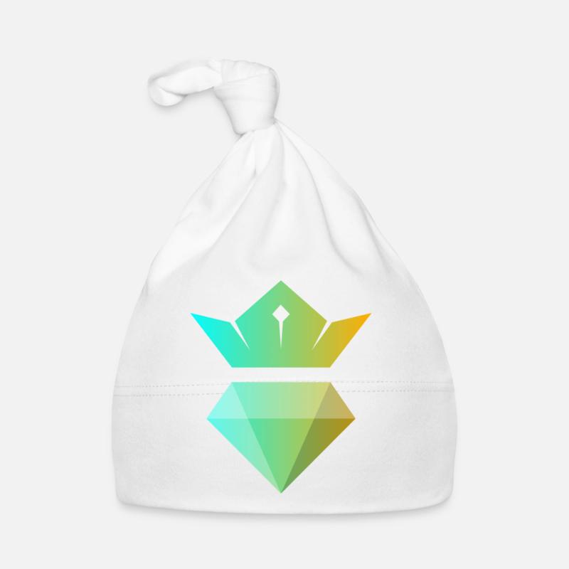 Gradient crown over diamond - Organic Baby Cap - white
