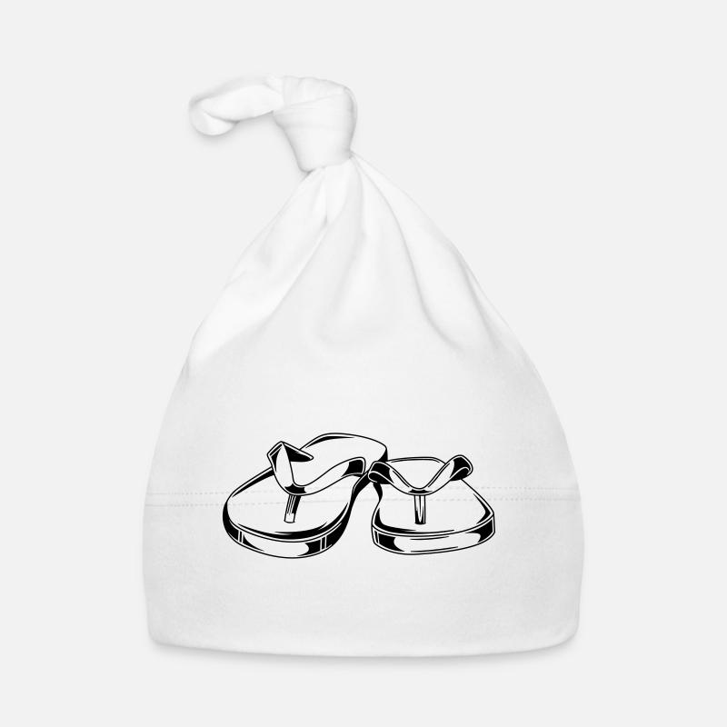 icône de sentier de tongs - Bonnet bio Bébé - blanc