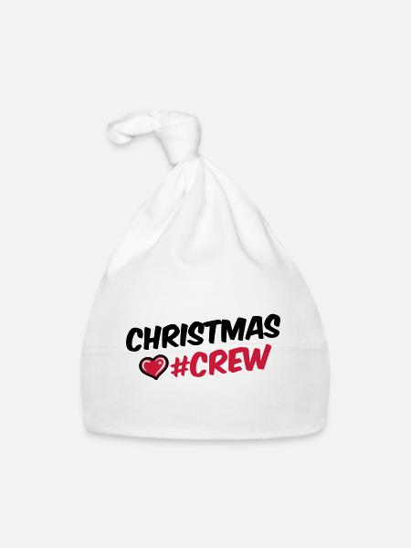 christmas crew heart christmas - Organic Baby Cap - white - Front