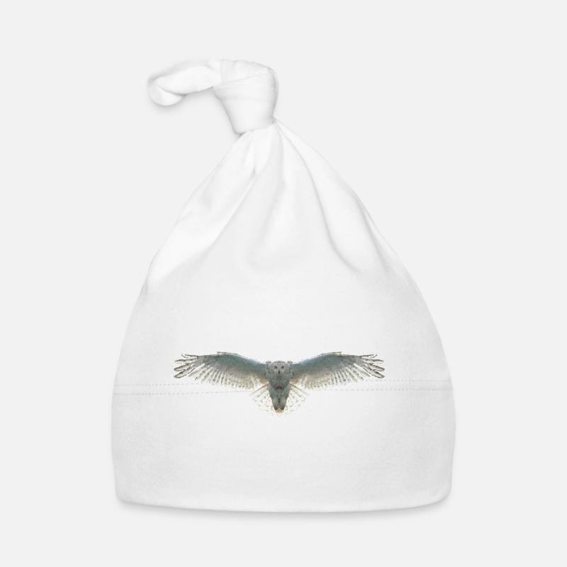Schneeeule Eule Polygon Vogel Tier Wildtier Uhu - Baby Bio-Mütze - Weiß