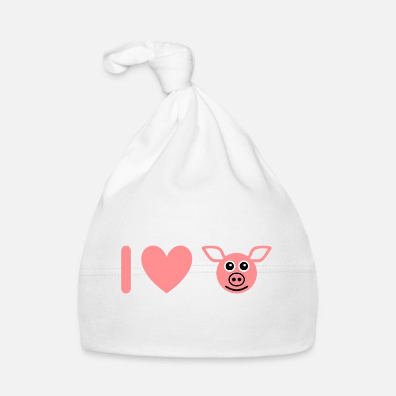 ★ Design colors changeable ★ I love pigs Organic Baby Cap