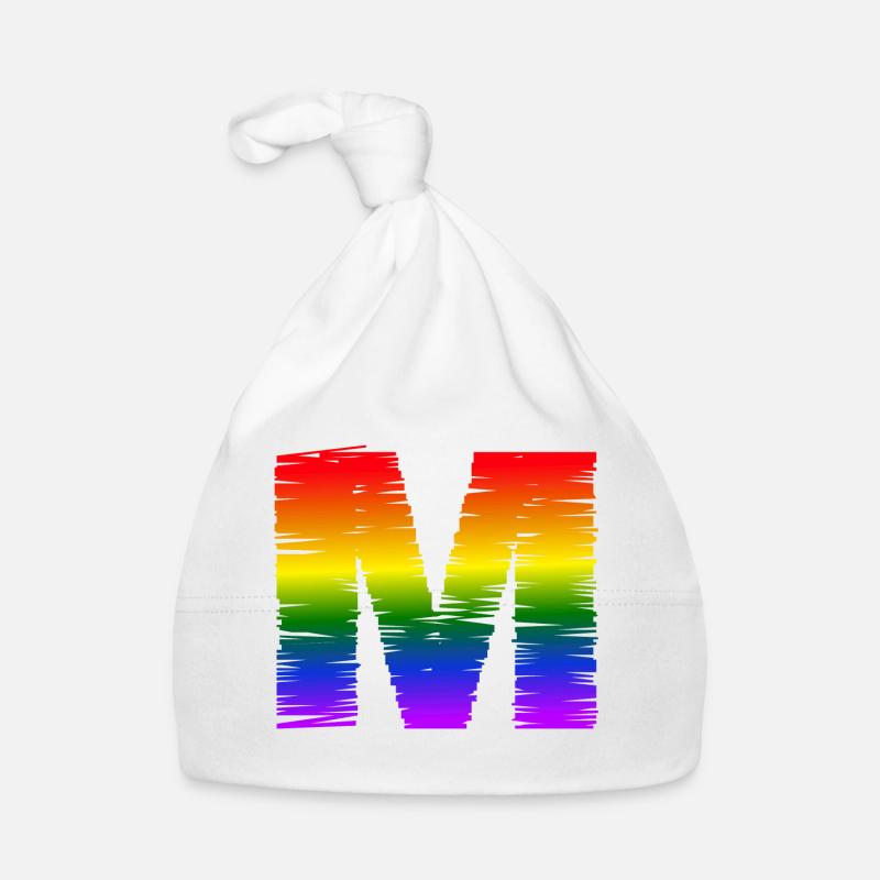 Regenbogen M - Baby Bio-Mütze - Weiß