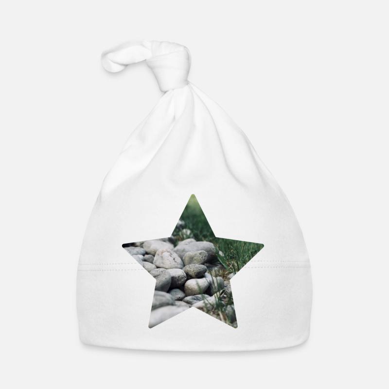 Nature star - Organic Baby Cap - white