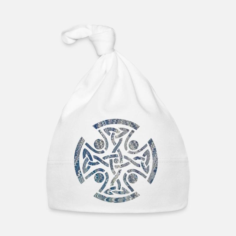Celtic knot 11 e 119 - Organic Baby Cap - white
