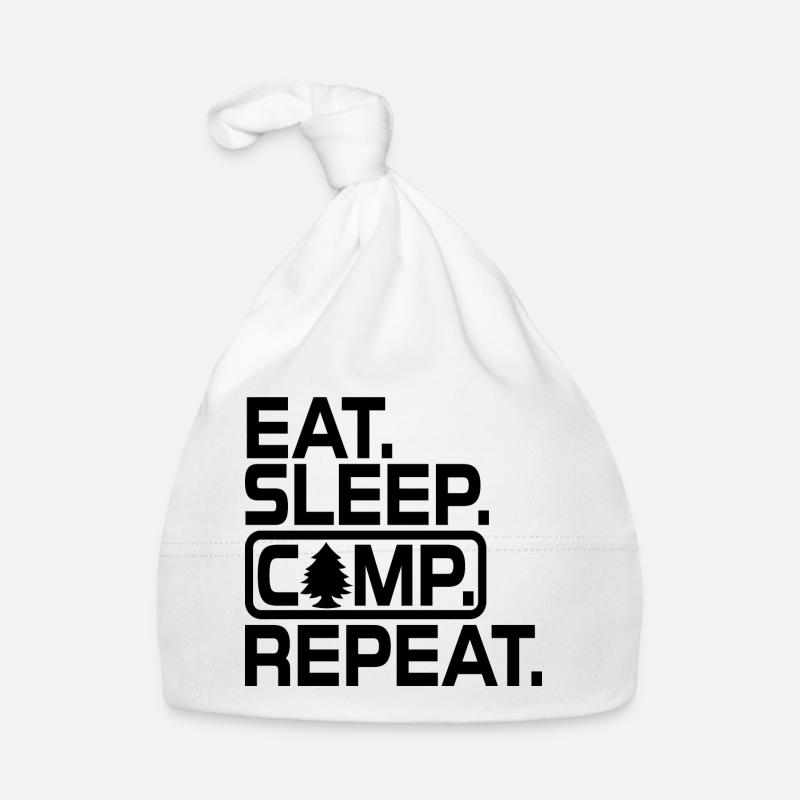 Eat Sleep Camp Repeat - Camping Lover, Camper Gift Organic Baby Cap