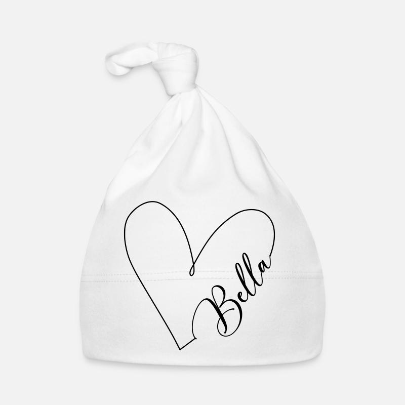 Bella Name Herzlinie Baby Bio-Mütze