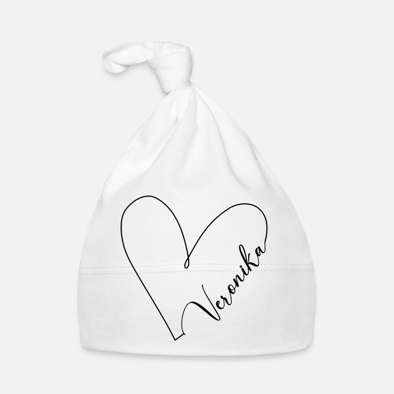 Veronika Name Herzlinie Baby Bio-Mütze
