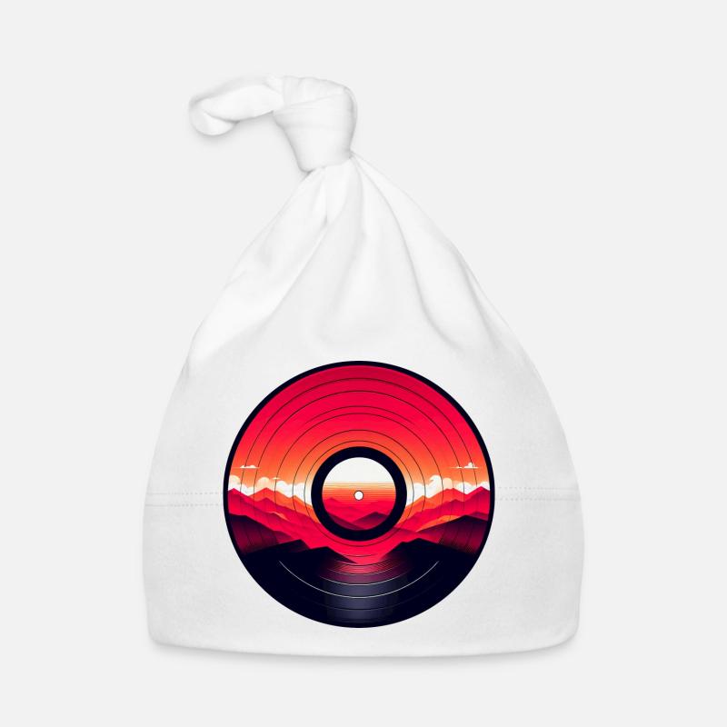 Vinyl Mountain - Organic Baby Cap - white