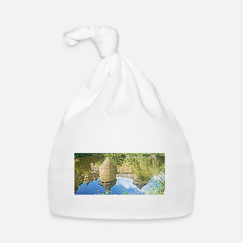Le château et son reflet - Bonnet bio Bébé - blanc
